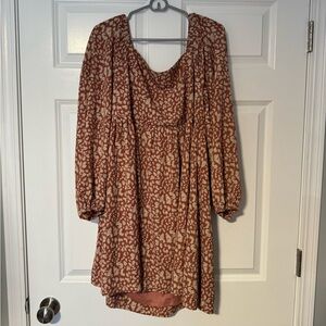 Chic Soul Mauve Leopard Long Sleeve Dress